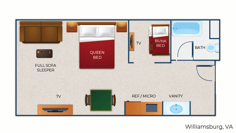 The floor plan for the KidKamp Suite